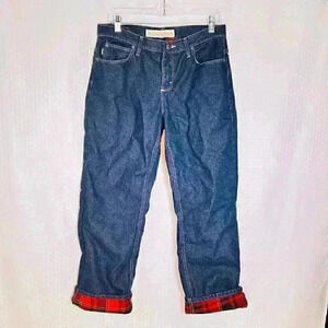 Cabela's Women's 10 Short flannel lined jeans. Straight Leg Denim.  Buffalo Red